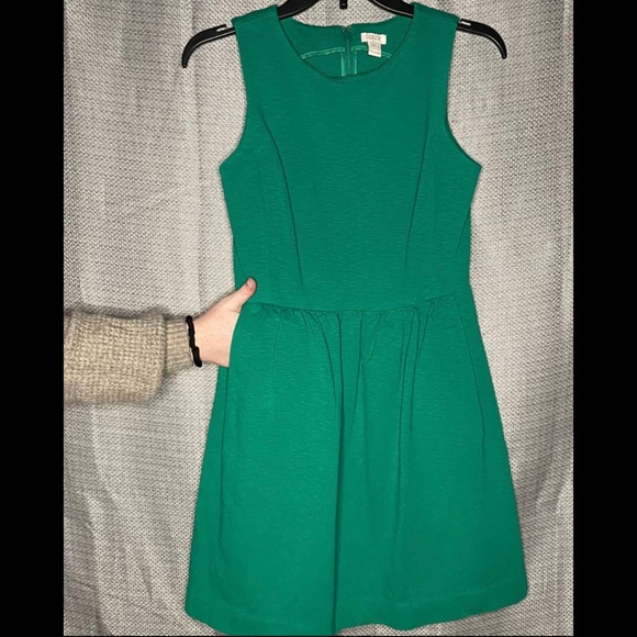 Green J Crew Factory Dress w/ Pockets - Picture 2 of 8